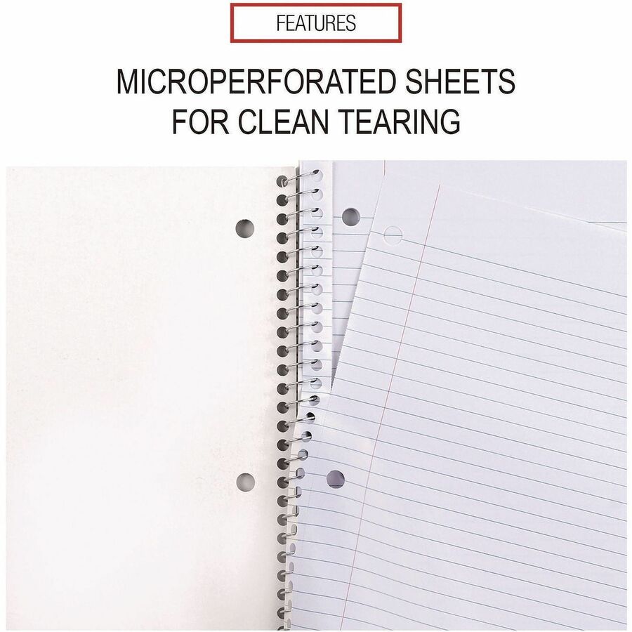 Image of Universal® Wirebound Notebook, 1-Subject, Medium/College Rule, Black Cover, (70) 10.5 x 8 Sheets