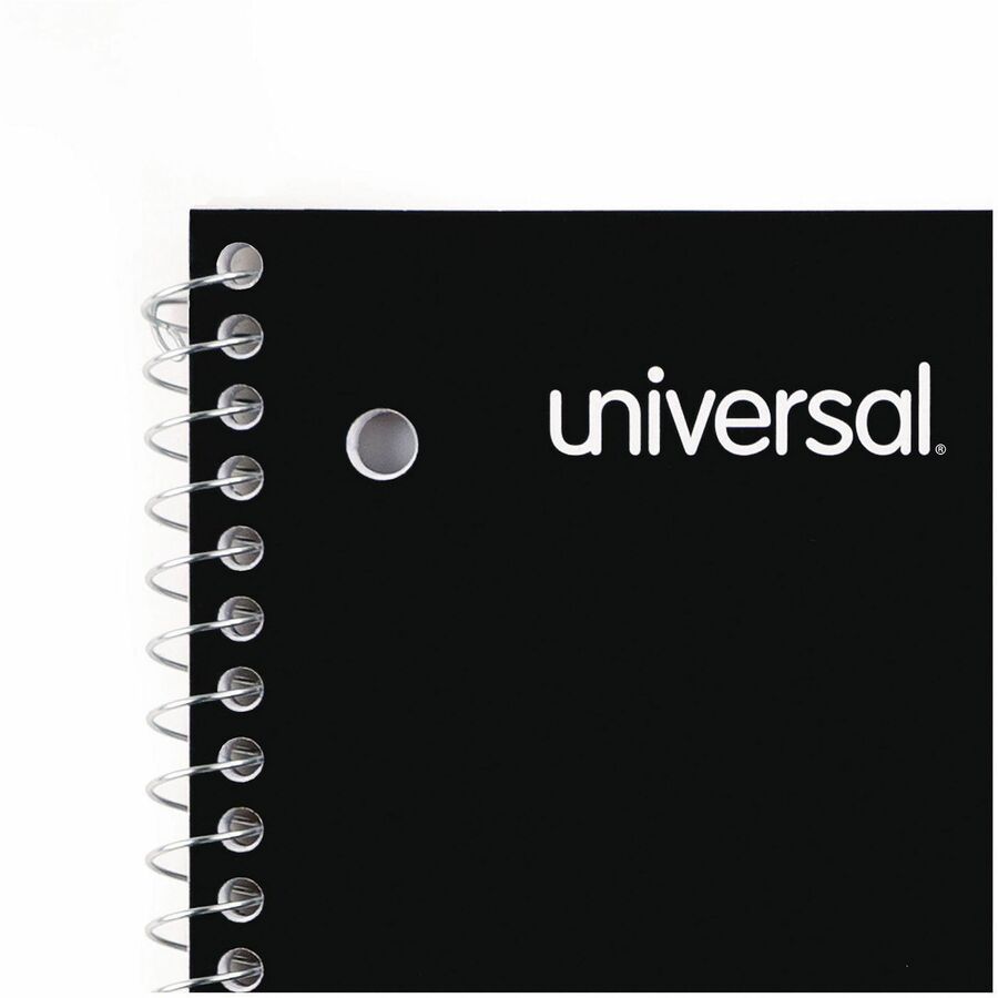 Image of Universal® Wirebound Notebook, 1-Subject, Medium/College Rule, Black Cover, (70) 10.5 x 8 Sheets