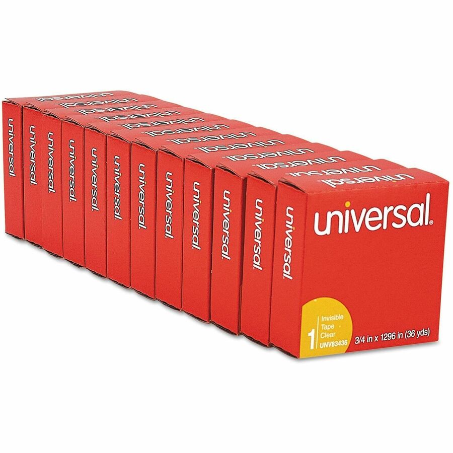 Image of Universal 83436VP Invisible Tape, 1" Core, 0.75" x 36 yds, Clear, 12/Pack