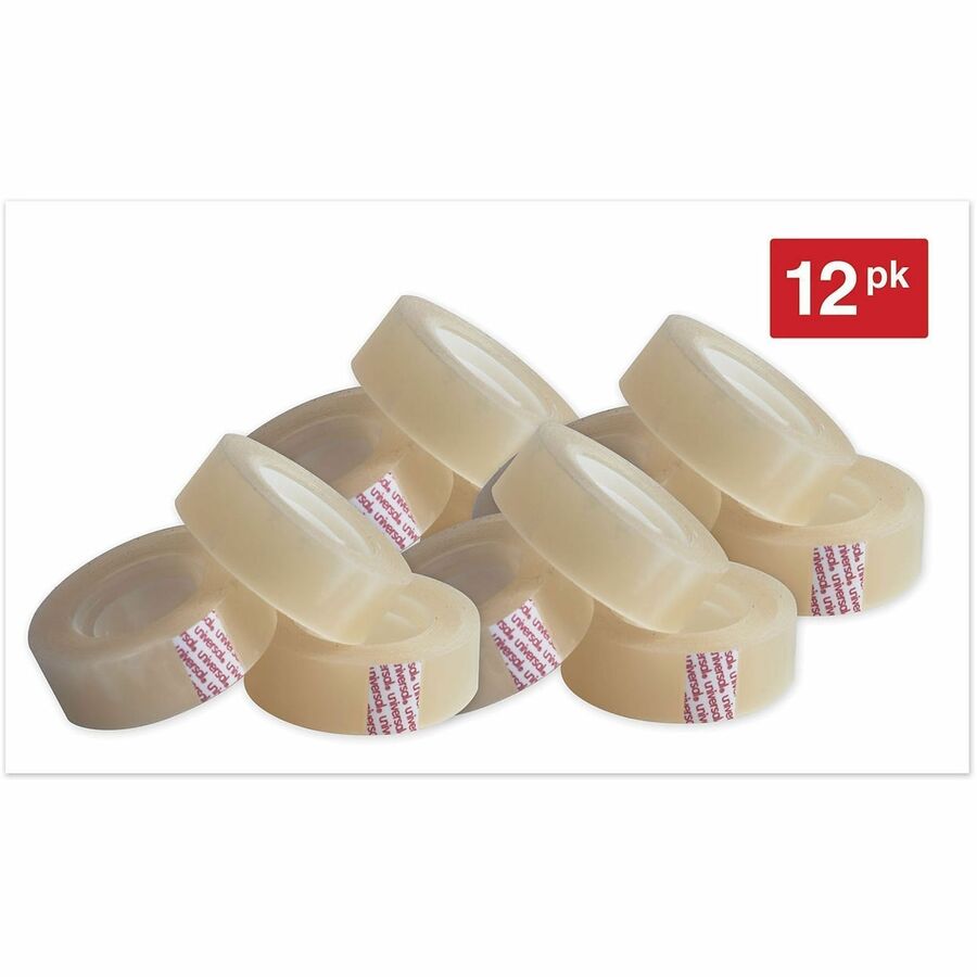 Image of Universal 83436VP Invisible Tape, 1" Core, 0.75" x 36 yds, Clear, 12/Pack