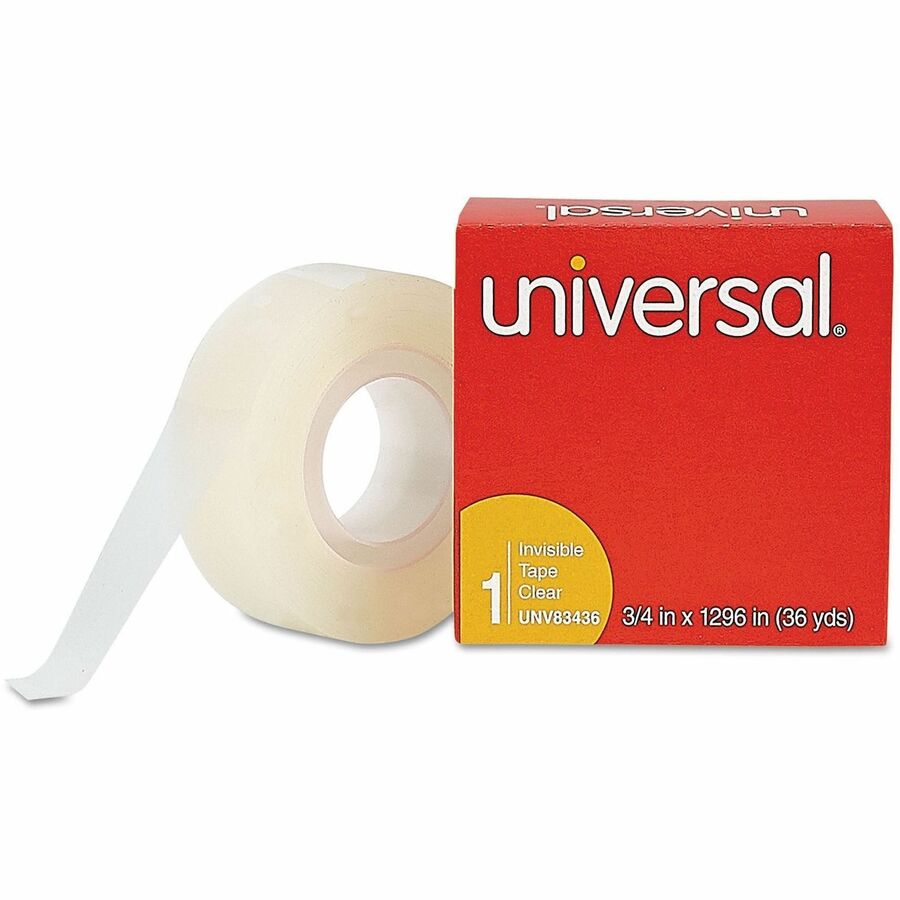 Image of Universal 83436VP Invisible Tape, 1" Core, 0.75" x 36 yds, Clear, 12/Pack