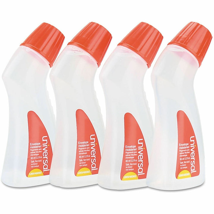 Image of Universal 46065VP Envelope Moistener, 2.20 oz, Clear, Adhesive, Clog-free, Fast-drying, Non-toxic, Polymer, 4 / Pack
