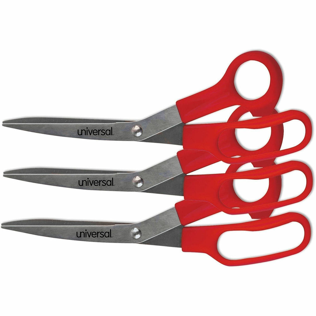 Image of Universal 92019 Scissors, 3" Cutting Length, 7.8" Overall Length, Bent-right, Stainless Steel, Pointed Tip, 3 / Pack