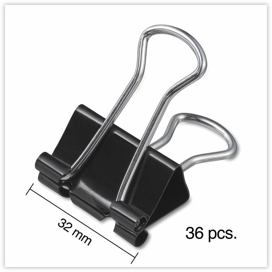 Image of Universal 10210VP Binder Clip Zip-Seal Bag Value Pack, Medium, Black/Silver, 36/Pack