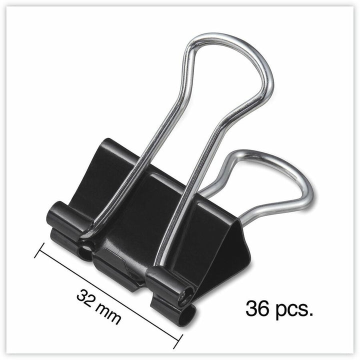 Image of Universal 10210VP Binder Clip Zip-Seal Bag Value Pack, Medium, Black/Silver, 36/Pack