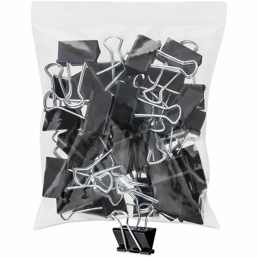Image of Universal 10210VP Binder Clip Zip-Seal Bag Value Pack, Medium, Black/Silver, 36/Pack