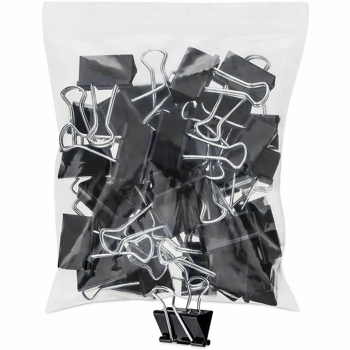 Image of Universal 10210VP Binder Clip Zip-Seal Bag Value Pack, Medium, Black/Silver, 36/Pack