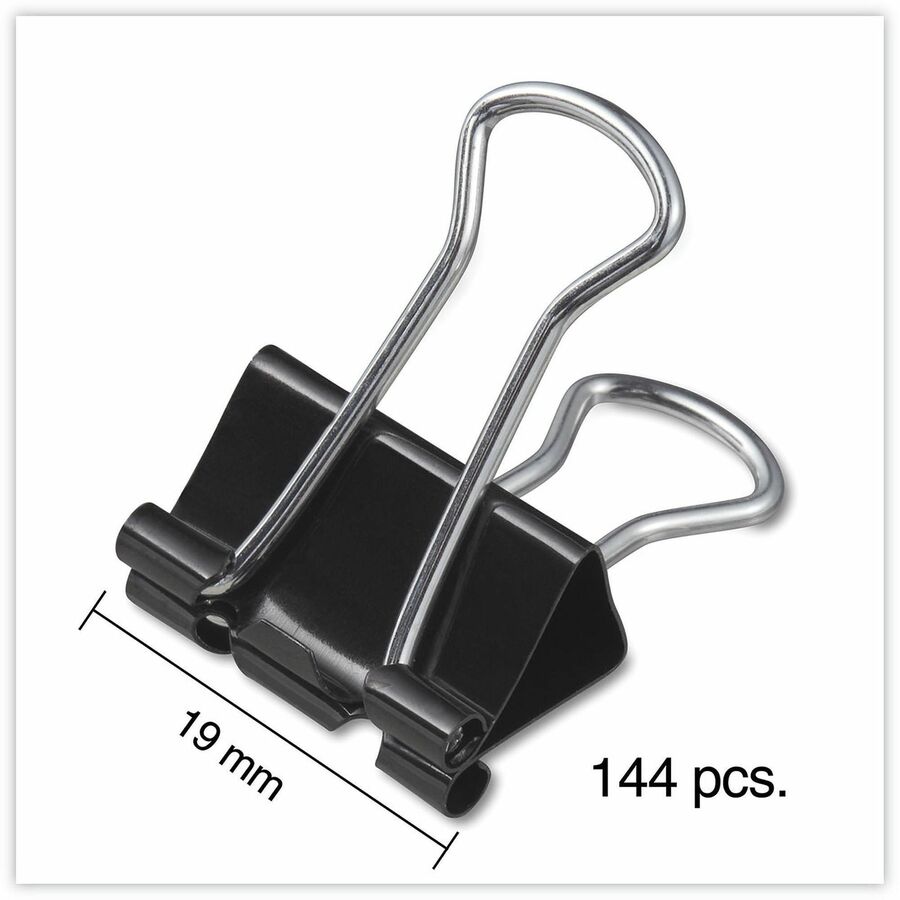 Image of Universal 10200VP Binder Clip Zip-Seal Bag Value Pack, Small, Black/Silver, 144/Pack