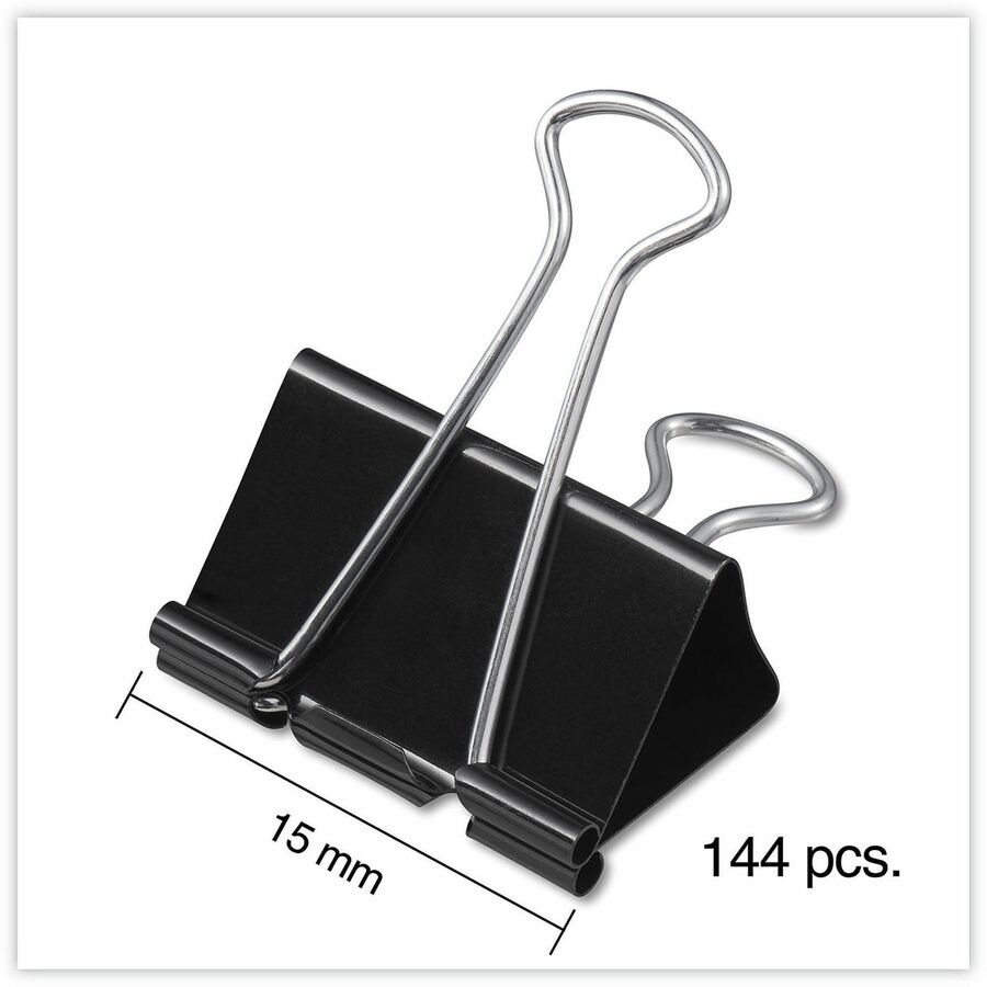 Image of Universal 10199VP Binder Clip Zip-Seal Bag Value Pack, Mini, Black/Silver, 144/Pack