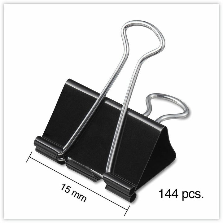 Image of Universal 10199VP Binder Clip Zip-Seal Bag Value Pack, Mini, Black/Silver, 144/Pack