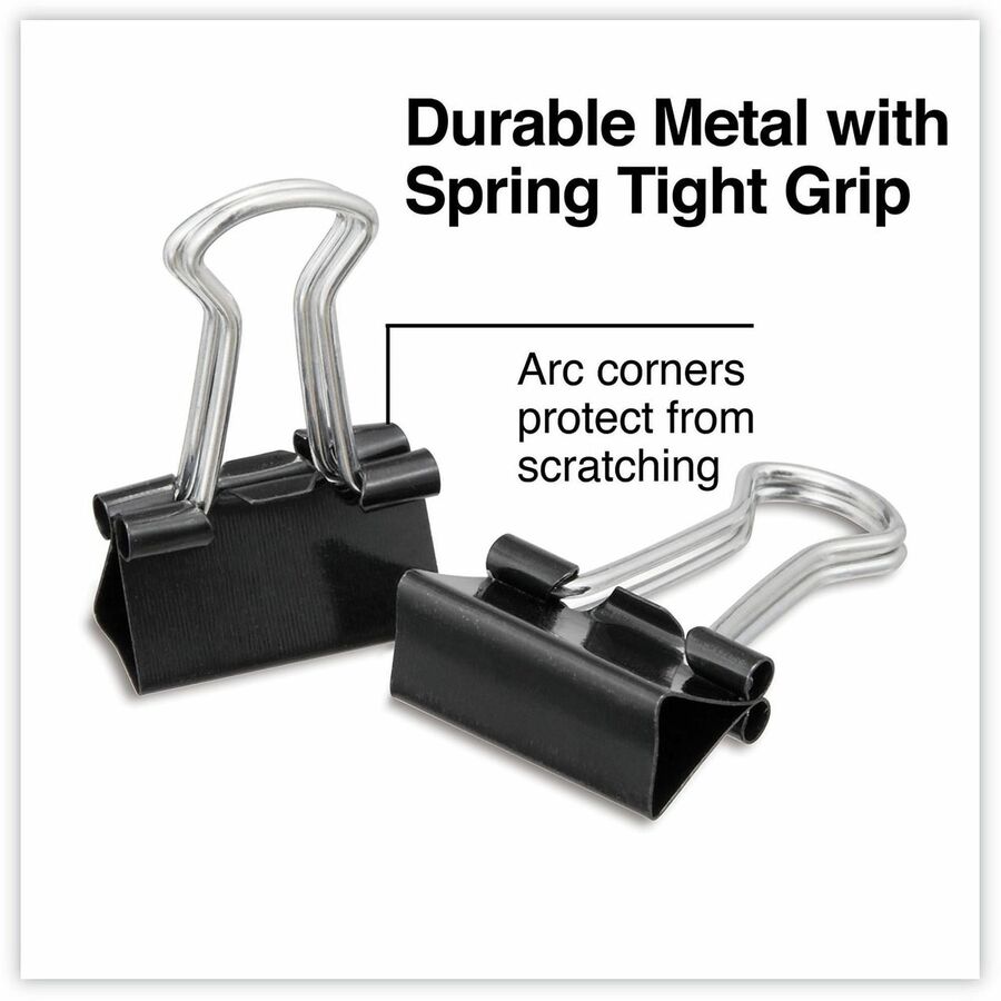 Image of Universal 10199VP Binder Clip Zip-Seal Bag Value Pack, Mini, Black/Silver, 144/Pack
