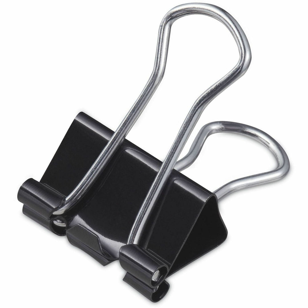 Image of Universal 11140 Binder Clips with Storage Tub, Small, Black/Silver, 40/Pack