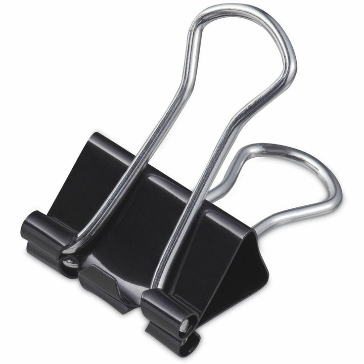 Image of Universal 11140 Binder Clips with Storage Tub, Small, Black/Silver, 40/Pack