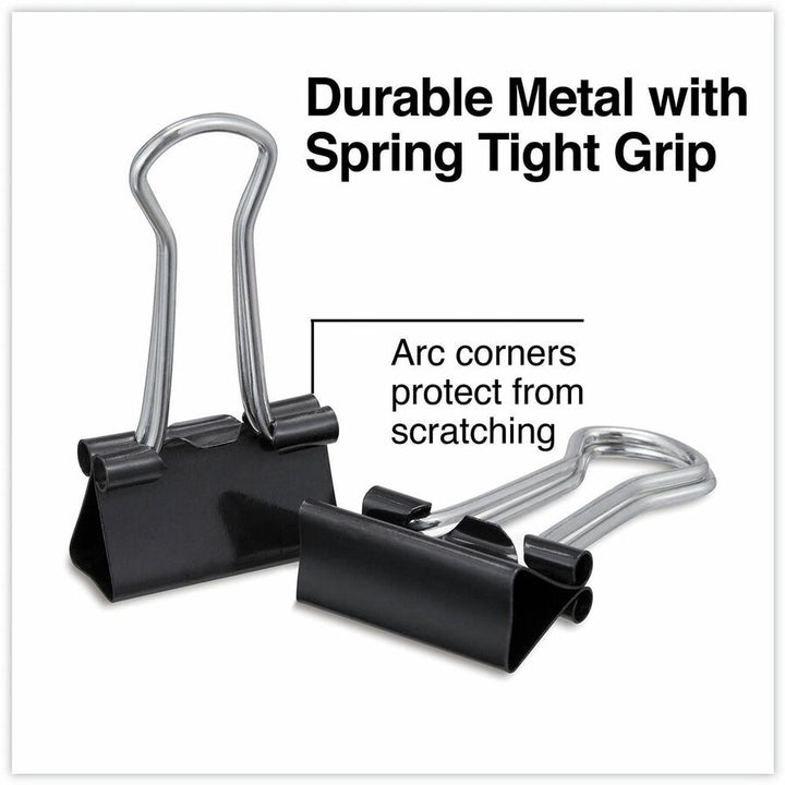 Image of Universal 11140 Binder Clips with Storage Tub, Small, Black/Silver, 40/Pack