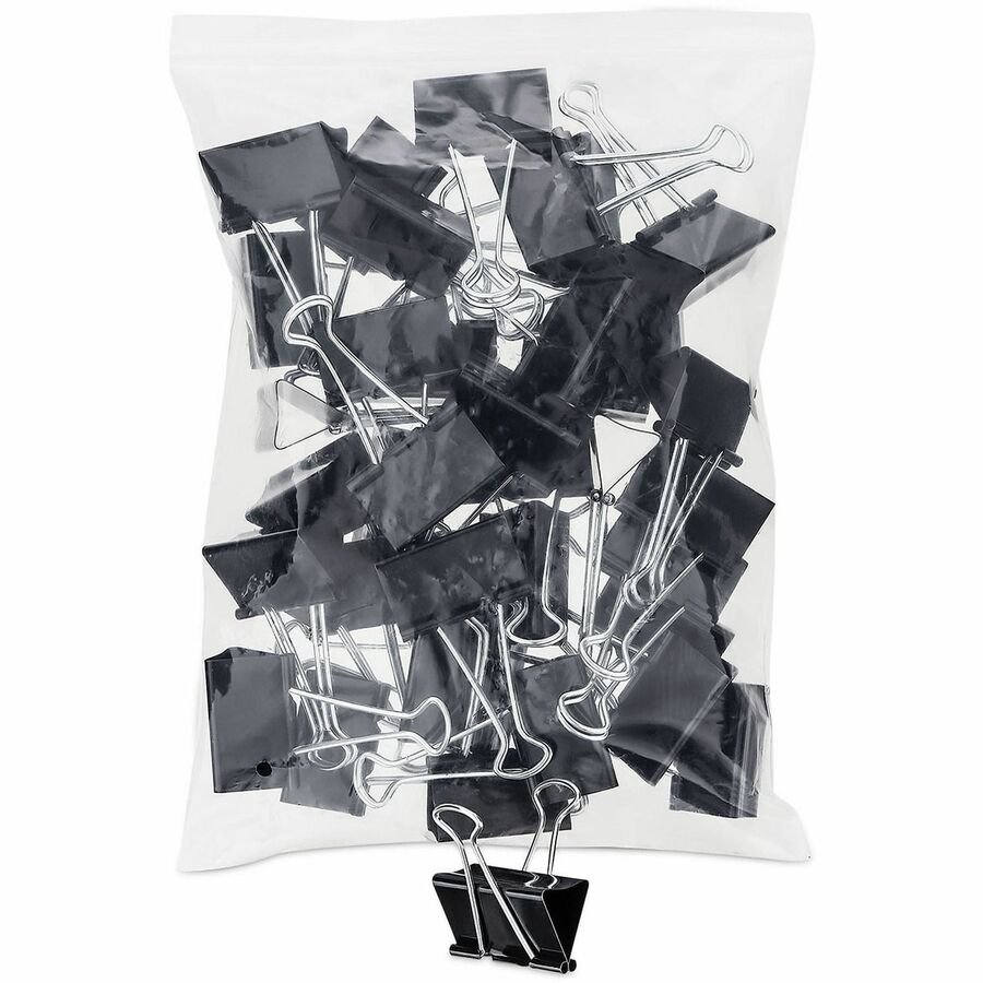Image of Universal 10220VP Binder Clip Zip-Seal Bag Value Pack, Large, Black/Silver, 36/Pack