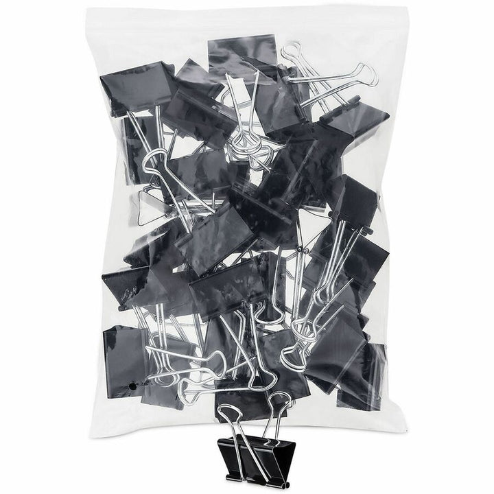 Image of Universal 10220VP Binder Clip Zip-Seal Bag Value Pack, Large, Black/Silver, 36/Pack