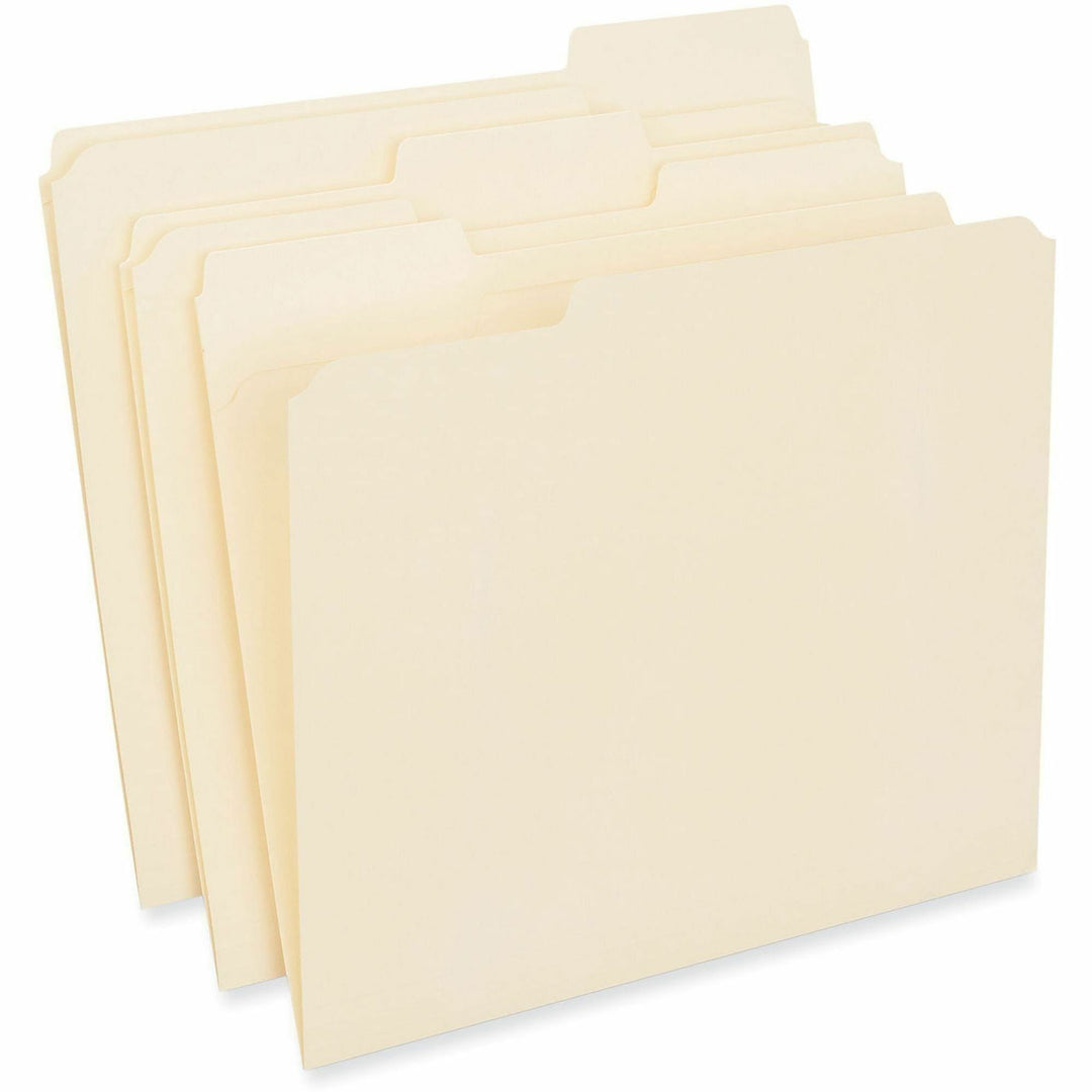 Image of Universal 18102 Top Tab File Folder, 8 1/2" x 11", 3/4" Expansion, Assorted Tab Position, 11 pt., Paper Stock, Brown, 250 / Carton