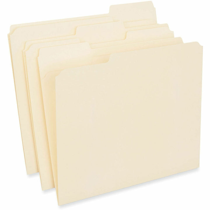 Image of Universal 18102 Top Tab File Folder, 8 1/2" x 11", 3/4" Expansion, Assorted Tab Position, 11 pt., Paper Stock, Brown, 250 / Carton