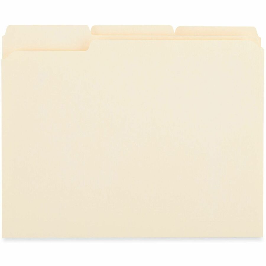 Image of Universal 18102 Top Tab File Folder, 8 1/2" x 11", 3/4" Expansion, Assorted Tab Position, 11 pt., Paper Stock, Brown, 250 / Carton
