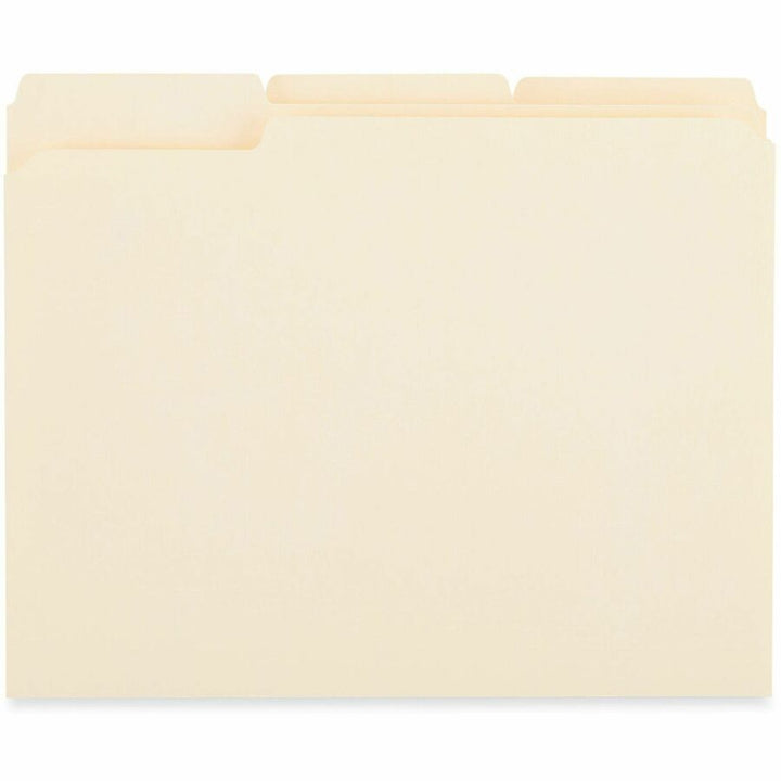 Image of Universal 18102 Top Tab File Folder, 8 1/2" x 11", 3/4" Expansion, Assorted Tab Position, 11 pt., Paper Stock, Brown, 250 / Carton