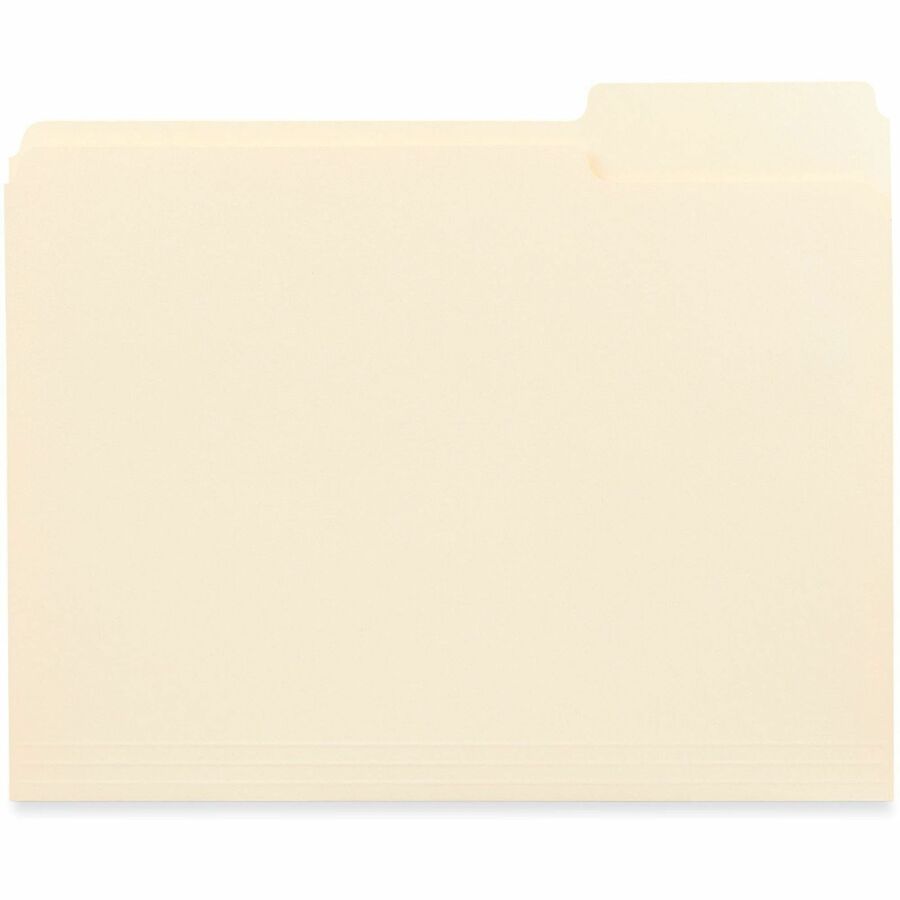 Image of Universal 18103 Top Tab File Folder, 8 1/2" x 11", 3/4" Expansion, Assorted Tab Position, 11 pt., Paper Stock, Brown, 30% Recycled, 250 / Carton