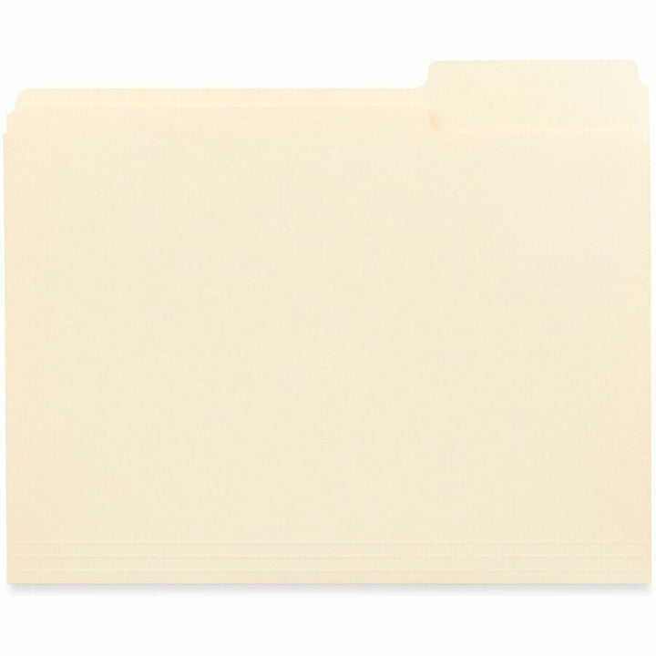 Image of Universal 18103 Top Tab File Folder, 8 1/2" x 11", 3/4" Expansion, Assorted Tab Position, 11 pt., Paper Stock, Brown, 30% Recycled, 250 / Carton
