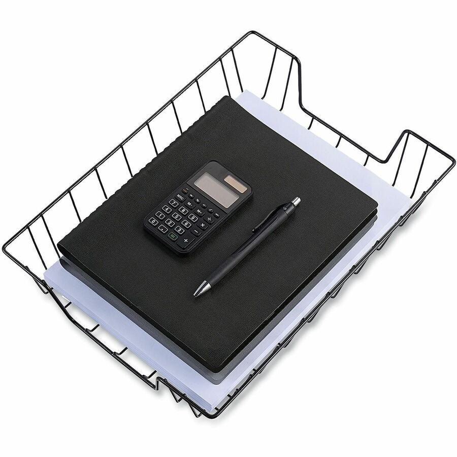Image of Universal® Wire Metal Letter Tray, 1 Section, Letter Size Files, 10" x 14.13" x 3", Black