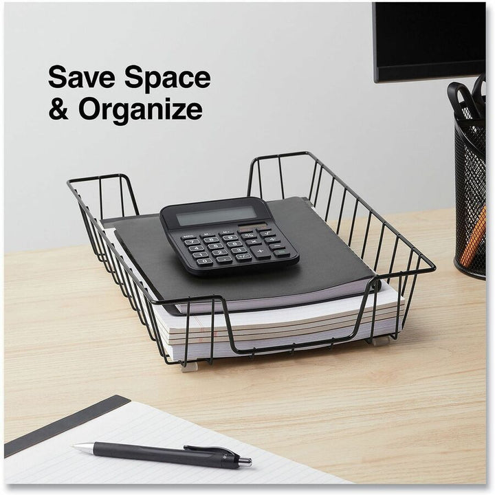 Image of Universal® Wire Metal Letter Tray, 1 Section, Letter Size Files, 10" x 14.13" x 3", Black