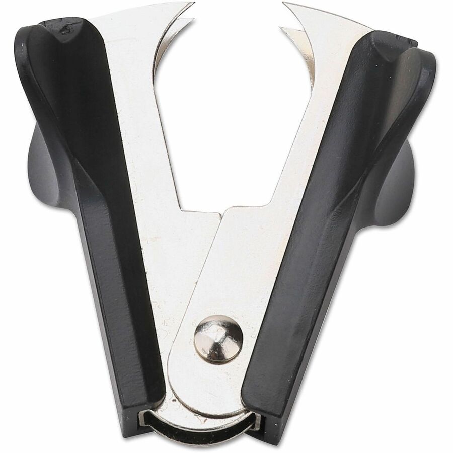 Image of Universal 00700VP Jaw-Style Stapler Remover, Plastic, Steel, Black, Comfortable Grip, 3 / Pack