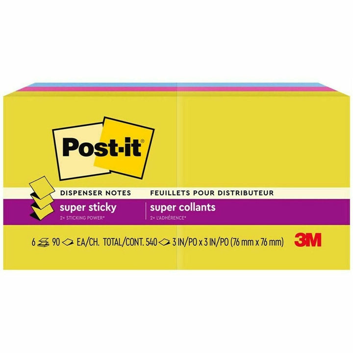 Image of Post-it® Summer Joy Super Sticky Pop-up Notes R330-6SSJOY, 3 in x 3 in (76 mm x 76 mm)