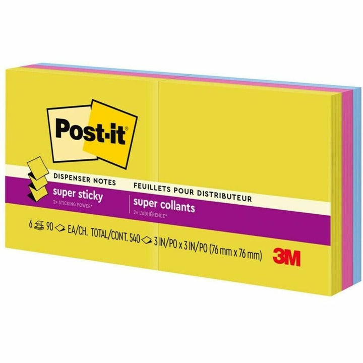 Image of Post-it® Summer Joy Super Sticky Pop-up Notes R330-6SSJOY, 3 in x 3 in (76 mm x 76 mm)