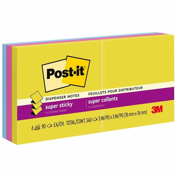 Image of Post-it® Summer Joy Super Sticky Pop-up Notes R330-6SSJOY, 3 in x 3 in (76 mm x 76 mm)