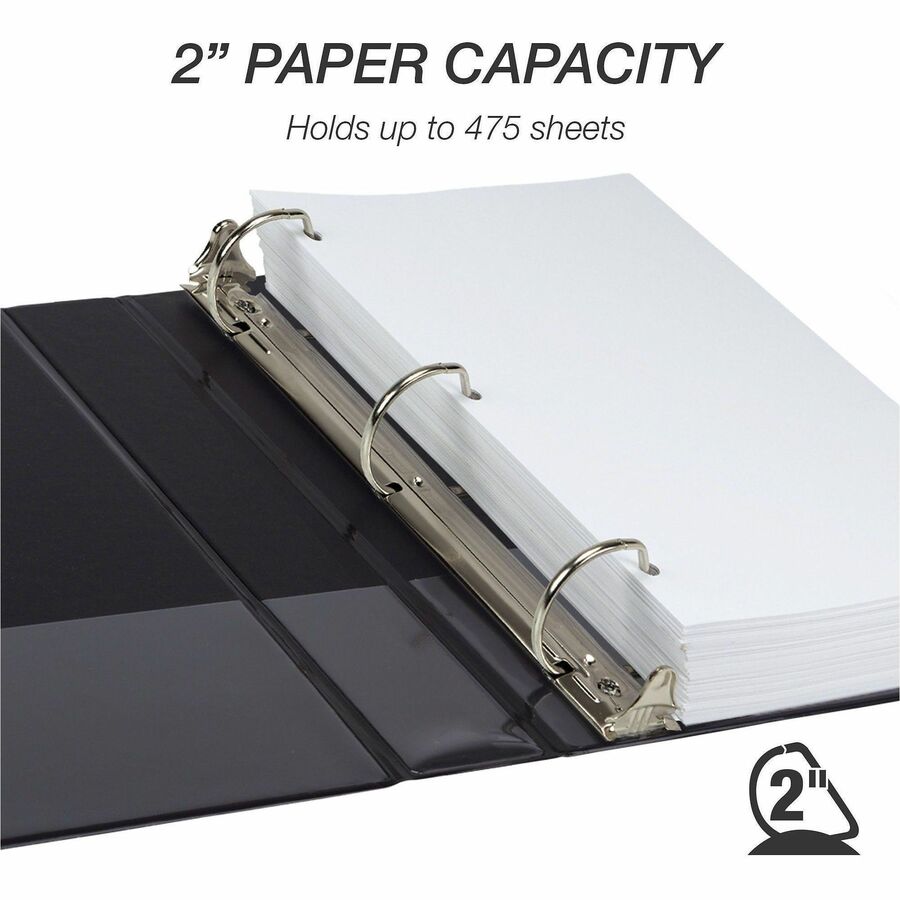 Image of Samsill® Durable D-Ring View Binders, 3 Rings, 2" Capacity, 11.5" x 8.5", Black, 4/Pack