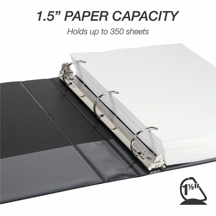 Image of Samsill® Durable D-Ring View Binders, 3 Rings, 1.5" Capacity, 11.5" x 8.5", Black, 4/Pack