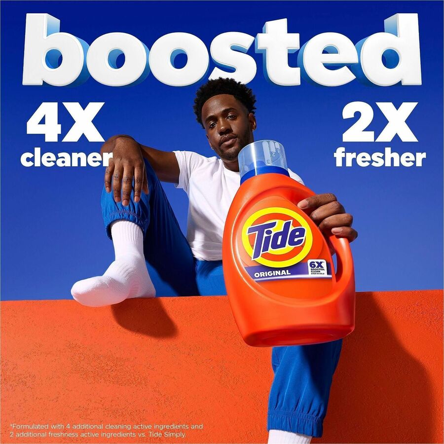 Image of Tide 12110 Liquid Laundry Detergent, For Laundry, Washing Machine, Liquid, 80 fl oz (2.5 quart), Original Scent, Phosphate-free, Orange, 1 Bottle