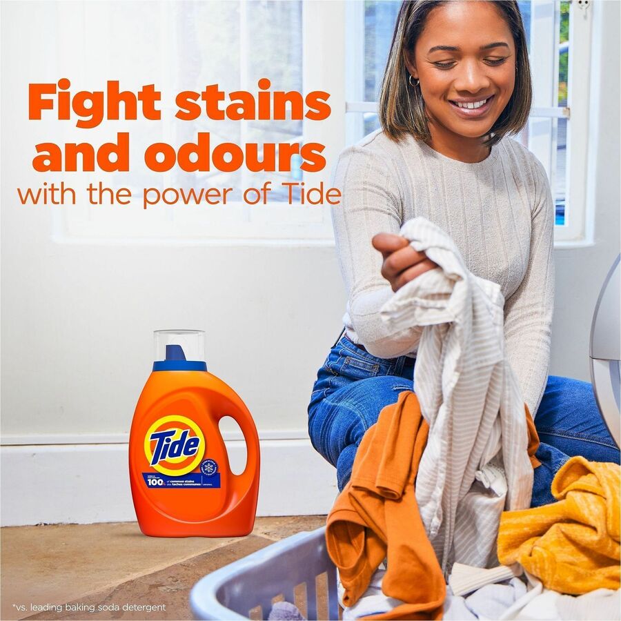 Image of Tide 12110 Liquid Laundry Detergent, For Laundry, Washing Machine, Liquid, 80 fl oz (2.5 quart), Original Scent, Phosphate-free, Orange, 1 Bottle