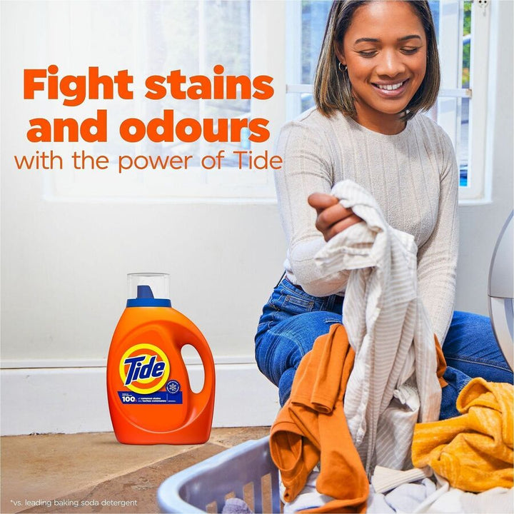 Image of Tide 12110 Liquid Laundry Detergent, For Laundry, Washing Machine, Liquid, 80 fl oz (2.5 quart), Original Scent, Phosphate-free, Orange, 1 Bottle