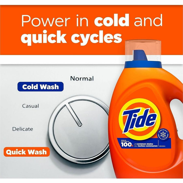 Image of Tide 12110 Liquid Laundry Detergent, For Laundry, Washing Machine, Liquid, 80 fl oz (2.5 quart), Original Scent, Phosphate-free, Orange, 1 Bottle