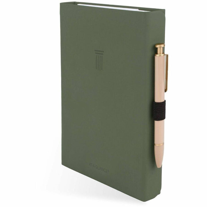 Image of AT-A-GLANCE® Foundation Undated Weekly/Monthly Planner, 8.5" x 6.75", Green Cover, 12-Month: Undated