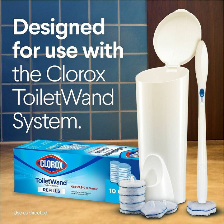 Image of Clorox 31049 ToiletWand Toilet Cleaning and Disinfecting Scrubbing Pads Refills, Blue, White, 20 / Box