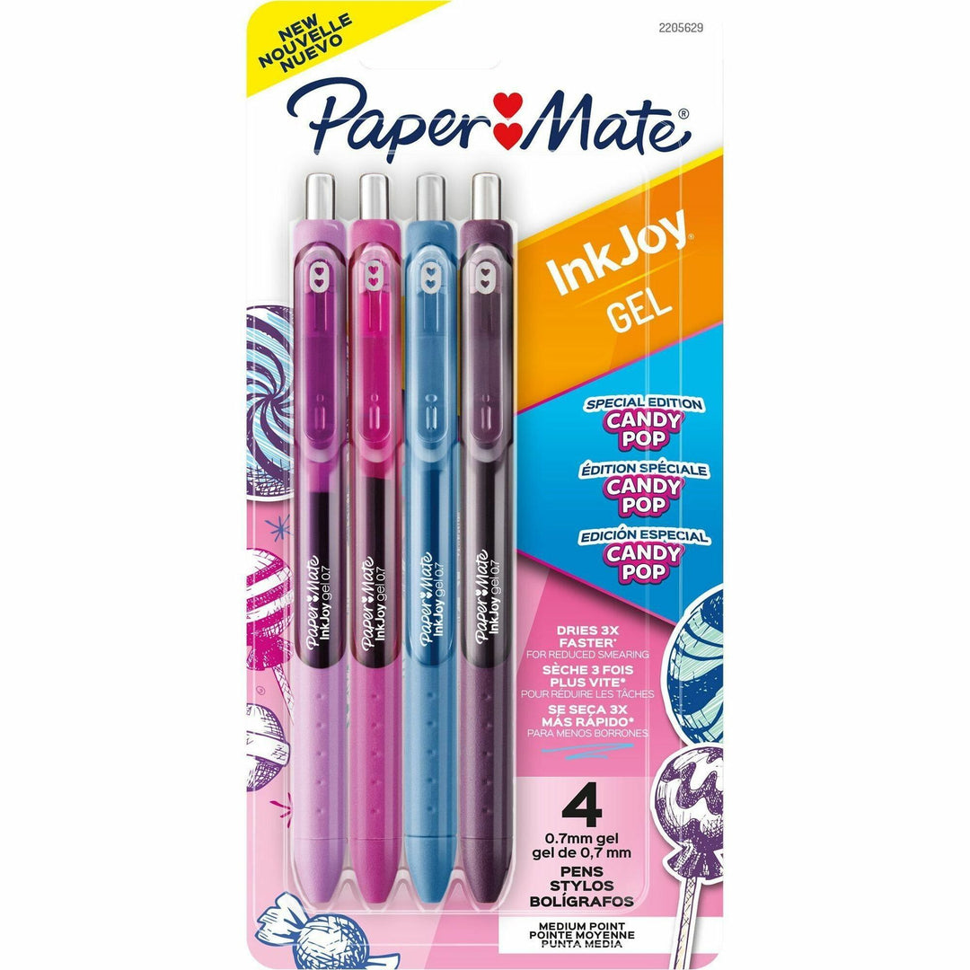 Image of Paper Mate® Pens,Gel,Inkjoy,Retractable,Candy Pop,0.7mm,4/PK,AST