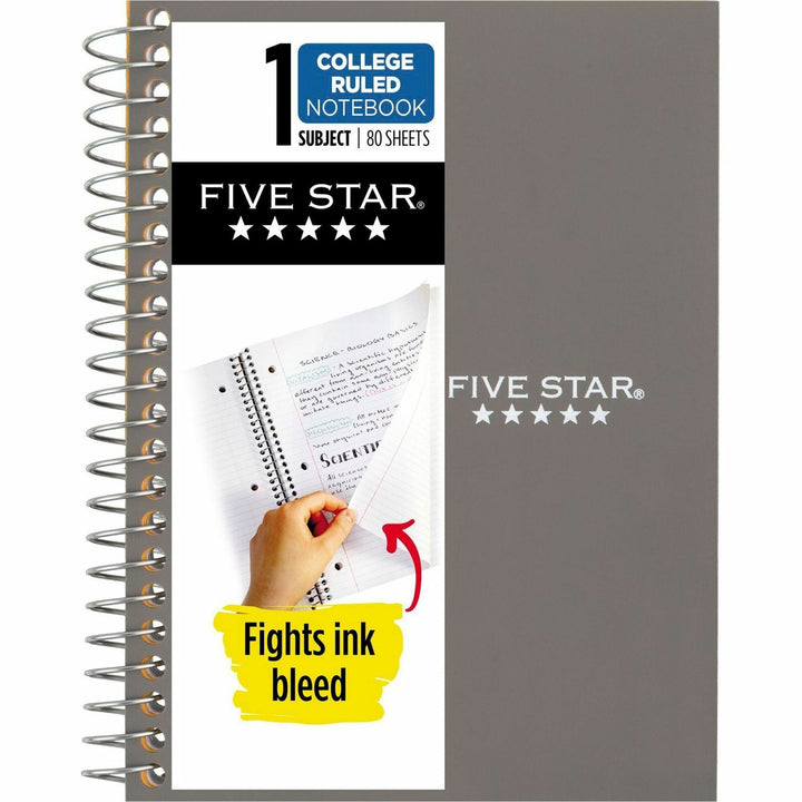 Image of Five Star® Wirebound Notebook, 1-Subject, Medium/College Rule, Randomly Assorted Cover Color, (80) 7 x 5.5 Sheets