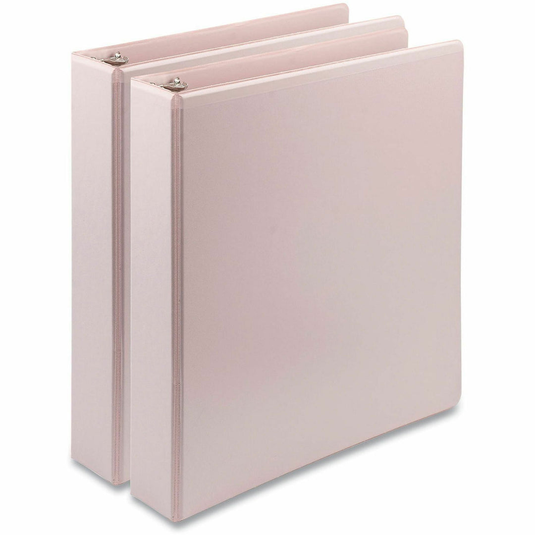 Image of Samsill U69540 Earth's Choice BOHO D-Ring View Binders, 1 1/2" Binder Capacity, Letter, 8 1/2" x 11" Sheet Size, Fastener: D-Ring, Rose, 2 / Pack