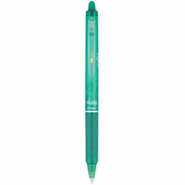 Image of Pilot® Frixion Clicker Erasable Gel Pen, Retractable, Fine 0.7 Mm, Green Ink, Green Barrel, Dozen