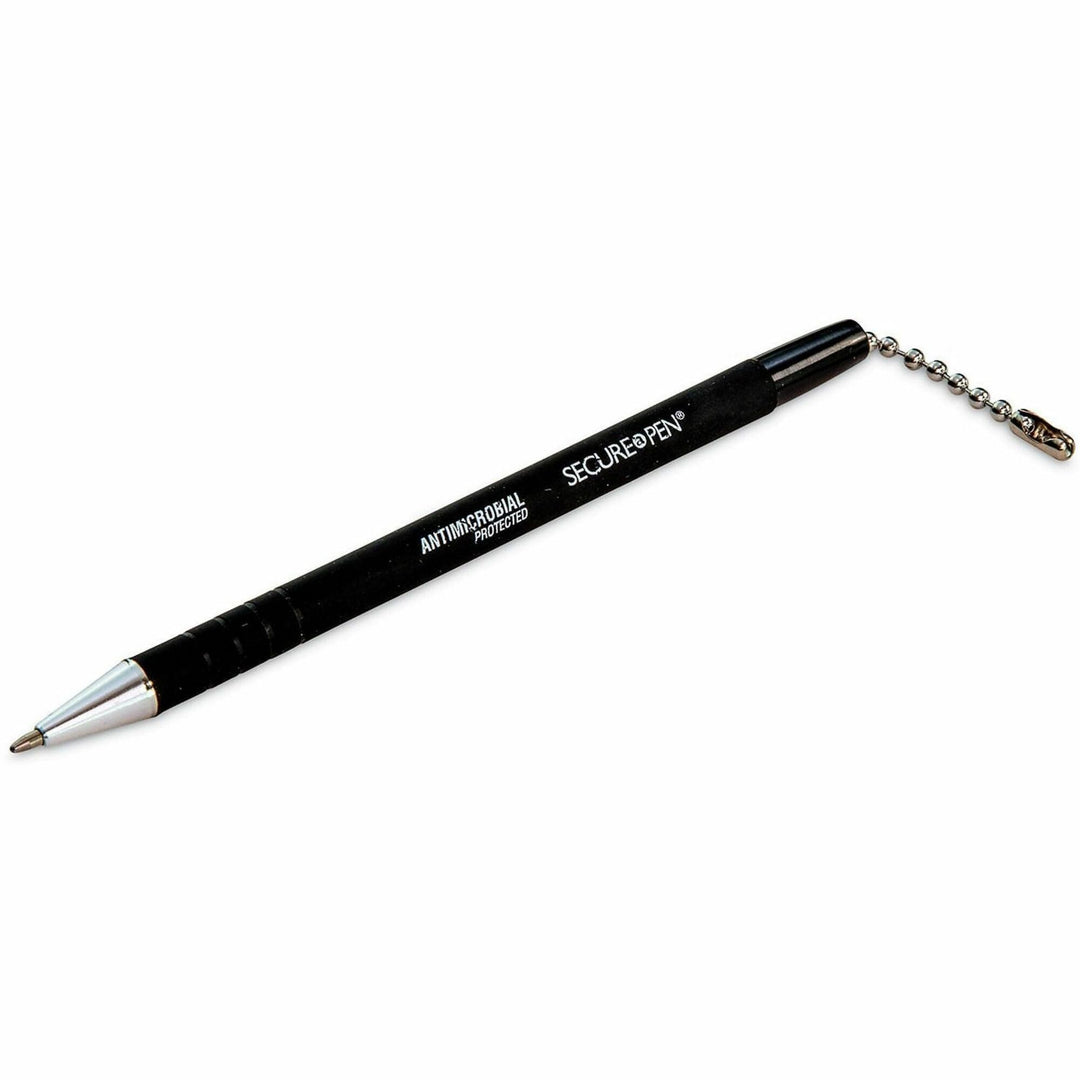 Image of CONTROLTEK® Replacement Antimicrobial Ballpoint Counter Pen, Medium 1 mm, Black Ink, Black Barrel