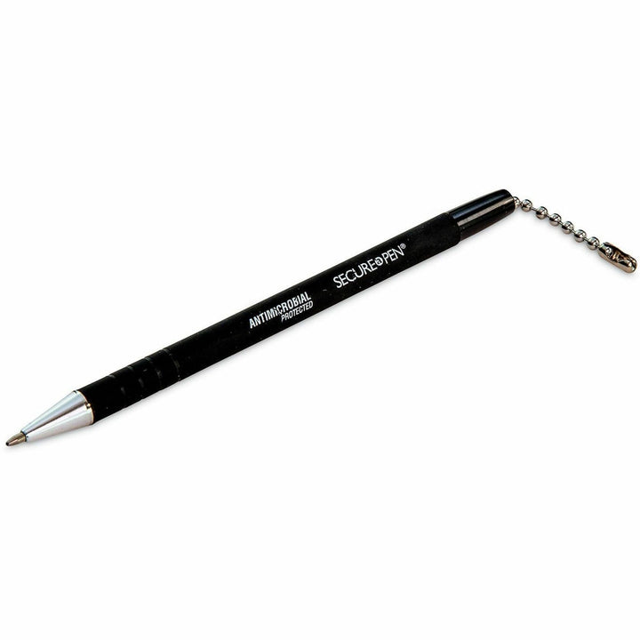 Image of CONTROLTEK® Replacement Antimicrobial Ballpoint Counter Pen, Medium 1 mm, Black Ink, Black Barrel
