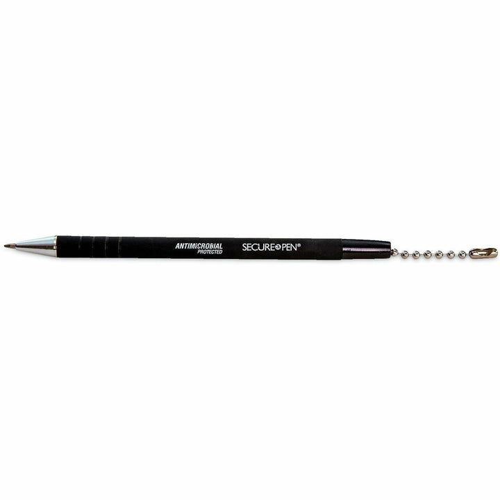 Image of CONTROLTEK® Replacement Antimicrobial Ballpoint Counter Pen, Medium 1 mm, Black Ink, Black Barrel