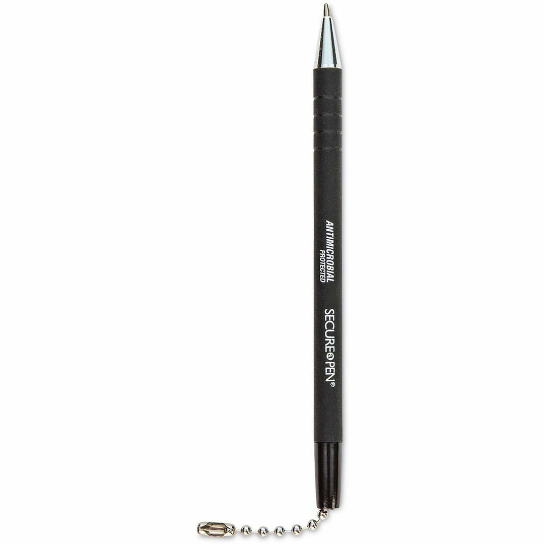 Image of CONTROLTEK® Replacement Antimicrobial Ballpoint Counter Pen, Medium 1 mm, Black Ink, Black Barrel