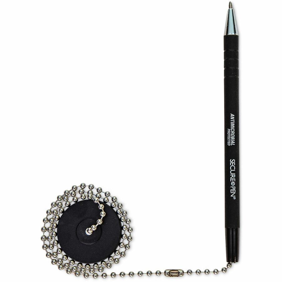 Image of CONTROLTEK® Antimicrobial Ballpoint Counter Pen, Medium 1 mm, Black Ink, Black Barrel