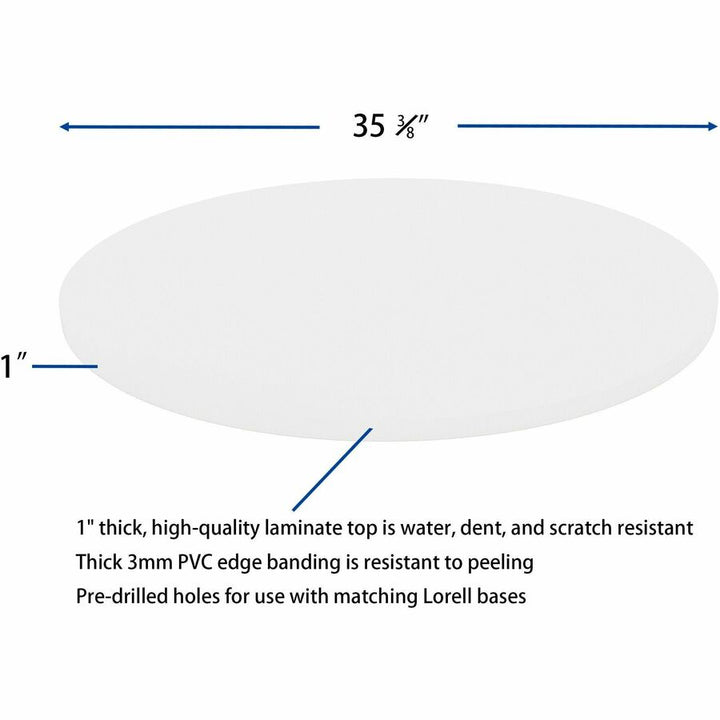 Image of Lorell Tabletop,f/LLR61641 Base,Laminate,36"Dia x 1"Thick,White